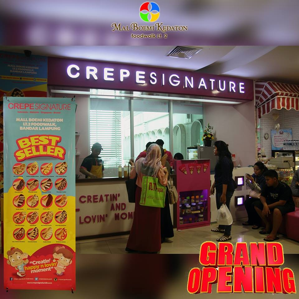 Crepe Signature Buka Gerai Baru di Mall Boemi Kedaton, Bandar Lampung -  FranchiseGlobal.com