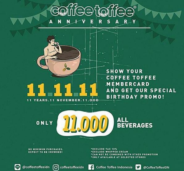Coffee Toffee Tawarkan Promo Spesial Di Hari Jadi Ke 11