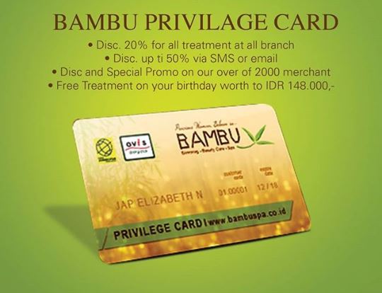 Bambu Spa Berikan Diskon Menarik Bagi Pemilik Privilege Card