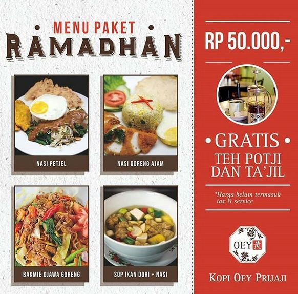 Kopi Oey Prijaji Sajikan Menu Paket Ramadhan Serba Rp50 Ribu