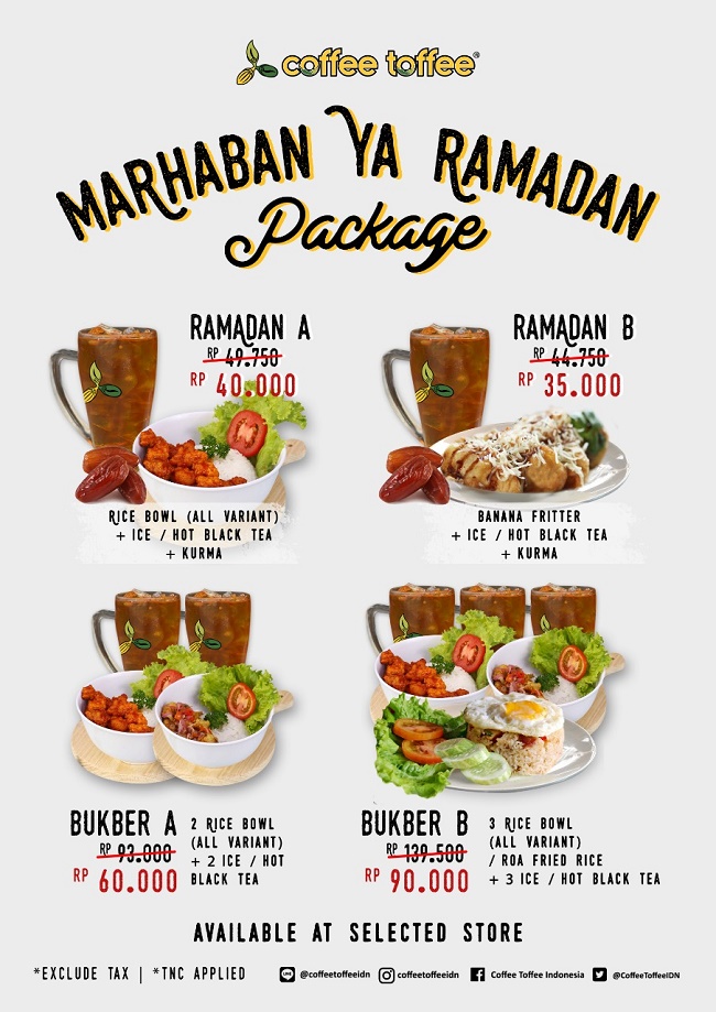 Bukber di Coffee Toffee, Ada Paket Ramadhan dengan Menu Rice Bowl dan Ice Black Tea