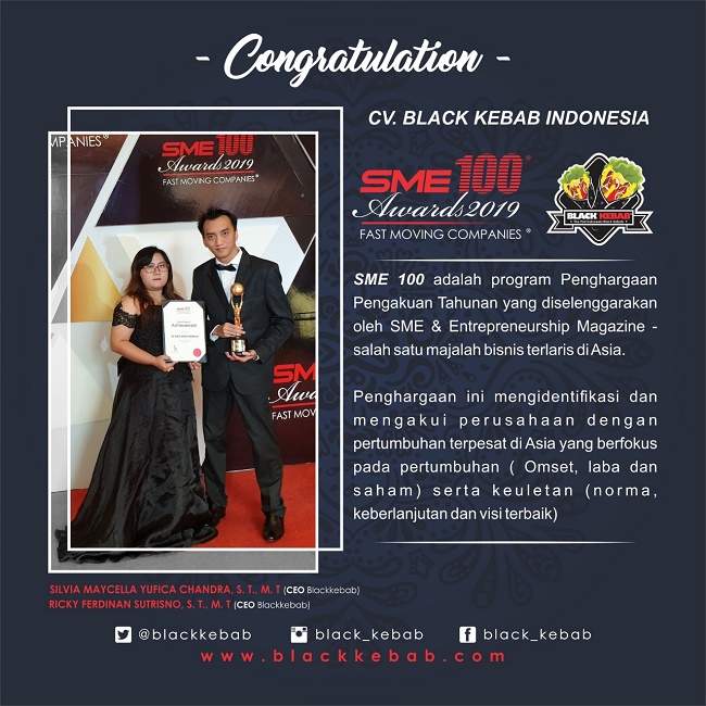 Capaian Gemilang, Black Kebab Raih Penghargaan Internasional SME 100 Asia
